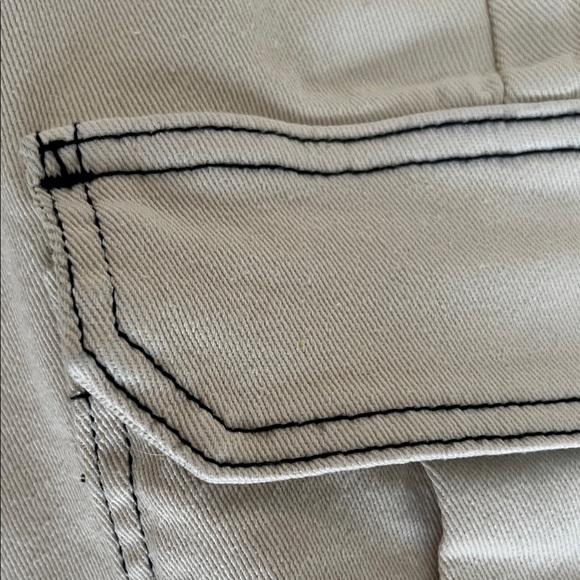 Miou Muse Beige Women's High Rise Cargo Midi Skirt - Picture 9 of 10